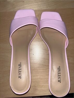 JustFab Pale Pink Slide Mules